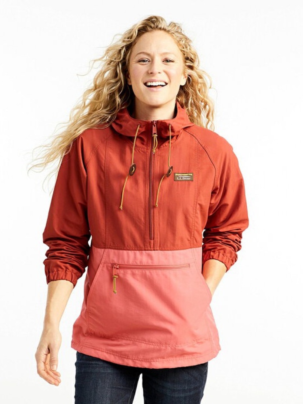 L.L. Bean Women's Mountain Classic Anorak Windbreaker Colorblock Size XS Regular